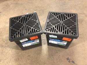 2 Lots of 12 in. x 12 in. Drainage Catch Basin, 2 Opening Kit by NDS   Customer Returns See Pictures