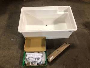 Utilatub Combo 40 in. x 24 in. 33 in. Polypropylene Floor Mount Utility Tub with Pull-Out Faucet in White by BigTub Customer Returns See Pictures