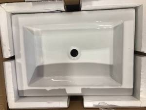 Voltaire Ceramic Rectangle Vessel Sink in White by Swiss Madison   Customer Returns See Pictures