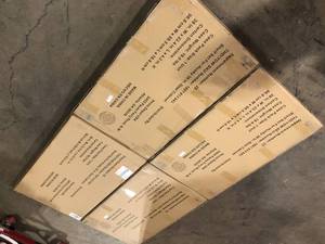 4 Lots of 2-Pack Steel Shelf Set in Black (36 in. W x 21 in. D) for Ready-to-Assemble 36 in. Garage Gear Cabinet by Husky Customer Returns See Pictures