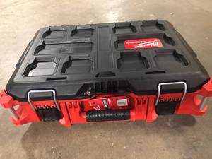 PACKOUT 22 in. Medium Red Tool Box with 75 lbs. Weight Capacity by Milwaukee   Customer Returns See Pictures