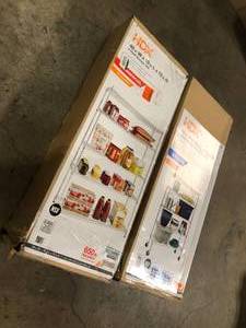 2 Lots of 5-Tier Commercial Grade Heavy Duty Steel Wire Shelving Unit in Chrome (48 in. W x 72 in. H x 18 in. D) by HDX  Customer Returns See Pictures