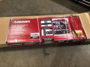 4-Tier Industrial Duty Steel Freestanding Garage Storage Shelving Unit in Black (77 in. W x 78 in. H x 24 in. D) by Husky  Customer Returns See Pictures