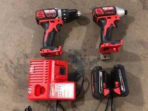 M18 18V Lithium-Ion Cordless Drill DriverImpact Driver Combo Kit (2-Tool) W Two 1.5Ah Batteries, Charger Tool Bag by Milwaukee  Customer Returns See Pictures