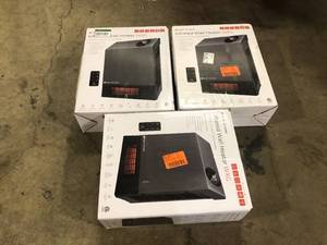 3 Lots of 1,000-Watt Gray Deluxe Indoor Infrared Wall Heater by Heat Storm  Customer Returns See Pictures