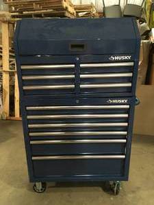 36 in. 12-Drawer Blue Tool Chest Combo by Husky   Customer Returns See Pictures