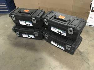 4 Lots of 24 in. Black Plastic Tool Box by Anvil  Customer Returns See Pictures