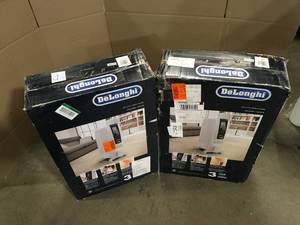 2 Lots of 1500-Watt 5120 BTU Electric Oil Filled Radiator Space Heater Quiet Full Room Comfort by DeLonghi  Customer Returns See Pictures