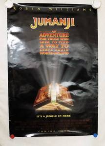 Vintage 1995 Jumanji Double Sided Original Advance Movie Theater Poster