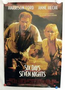 Vintage 1998 Six Days Seven Nights Double Sided Original Movie Theater Poster