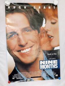 Vintage 1995 Nine Months Double Sided Original Advance Movie Theater Poster