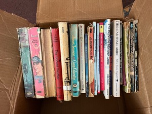 lot 51 image: box of old hard cover books  old titles