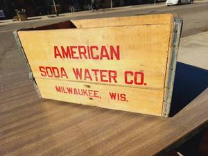 American Soda Water Wooden Crate