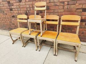 Set of 5 Vintage Childrens Chairs
