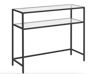 lot 508 image: VASAGLE 39.4 inch Console Sofa Table Modern Entryway Table Tempered Glass Table LGT025B01 (NEW IN BOX)