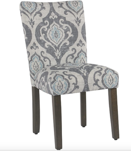lot 515 image: HomePop Parsons Classic Upholstered Accent Dining Chair, Set of 2, Suri Blue (NEW IN BOX)