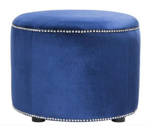 lot 516 image: Safavieh Hogan Royal Blue Accent Ottoman (NEW IN BOX)