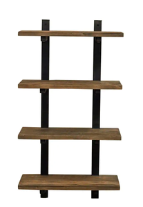 lot 530 image: Alaterre Furniture  Pomona 20 in. W Wall Mounted 4-Tier Bath Shelf with Metal Frame and Solid Wood (NEW IN BOX)