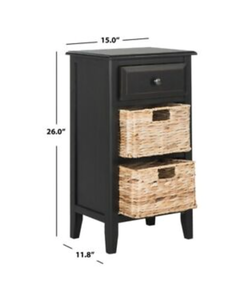 lot 522 image: Safavieh Everly Drawer Side Table in Black