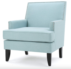 lot 542 image: Christopher Knight Home Tilla Fabric Club Chair, Light Blue (NOT IN BOX)