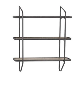 lot 550 image: Zimlay Grey Metal and Wood Industrial Wall Shelves 16407