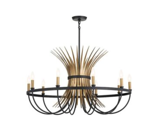 lot 572 image: Kichler Baile 10 Light Chandelier in Black - 52459BK (NEW IN BOX)