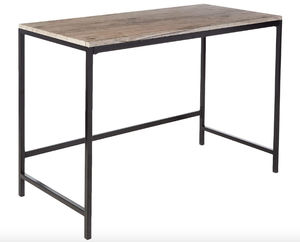 lot 600 image: Target Marketing Systems Piazza Collection Home Office Desk, Modern Industrial Writing Study Table for Home, Office Workstation with Metal Frame, 42, Brown