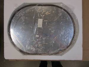 lot 576 image: Kate and Laurel Caskill Mid-Century Capsule Wall Mirror, 18 x 24, Bronze