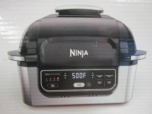 lot 585 image: Ninja AG301 Foodi 5-in-1 Indoor Grill with Air Fry, Roast, Bake & Dehydrate, BlackSilver (NEW IN BOX)
