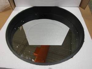 lot 592 image: Wheeler 24 in. x 24 in. Classic Round Framed Black Wall Mirror