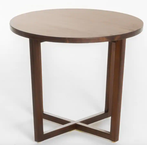 lot 579A image: Noble House Rich Mahogany Brown Round Wooden End Table (NEW IN BOX)