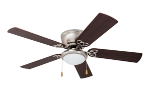 lot 546 image: Prominence Home Benton 52 5 Blade LED Hugger Indoor Ceiling Fan with Light Kit Included (NEW IN BOX)
