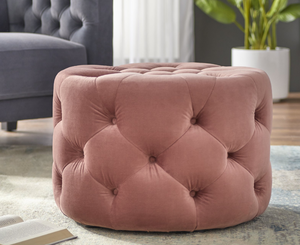 lot 609 image: TMS Scopi Round Ottoman in Blush Pink