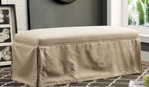 lot 624 image: Furniture of America Living Room Bench CM3341BN-BG-3A (NEW IN BOX)