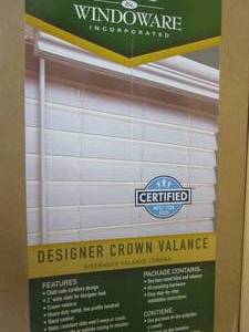 lot 621 image: LOTUS & WINDOWARE 2 Faux Blind 34 W x 72 H White Wood Grain