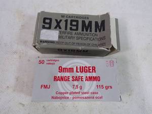 100 Rounds 9mm Luger  Ammunition