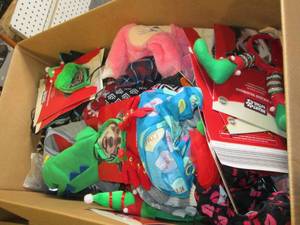 box of dog overstock clothes...