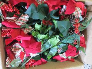 box of faux flowers...
