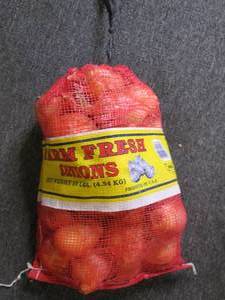 10lb bag of farm fresh onions...