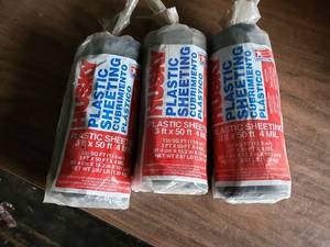 Lot of 3 Packages of 3 x 50, 4 Mil Black Plastic