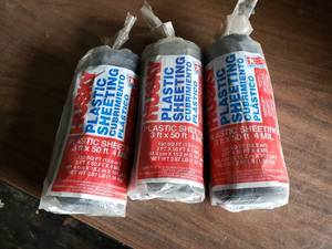 Lot of 3 Packages of 3 x 50, 4 Mil Black Plastic
