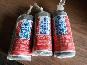 Lot of 3 Packages of 3 x 50, 4 Mil Black Plastic