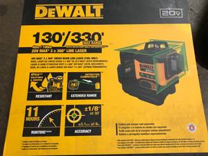 20V 3-Beam 360-Degree Laser Level (Tool Only) by DEWALT Customer Returns See Pictures