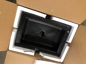 Voltaire Matte Black Ceramic Rectangular Vessel Sink by Swiss Madison Customer Returns See Pictures