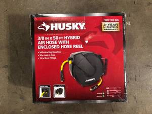 38 in. x 50 ft. Enclosed Hybrid Air Hose Reel by Husky Customer Returns See Pictures