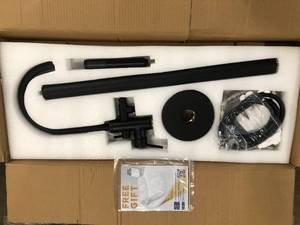 1-Handle Freestanding Floor Mount Tub Faucet Bathtub Filler with Hand Shower in Matte Black by AKDY  Customer Returns See Pictures