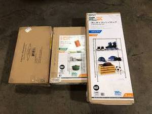 Lot of Mixed Utility Garage Shelving Customer Returns See Pictures