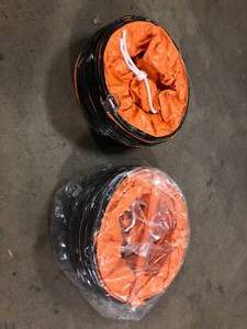 Lot of Flexible Duct Hosing 16 ft. PVC Exhaust Fan Ducting 12 in. for Duct Fans Vent Exhausts Factories Basements Farms, Orange by VEVOR  (2)   Customer Returns See Pictures