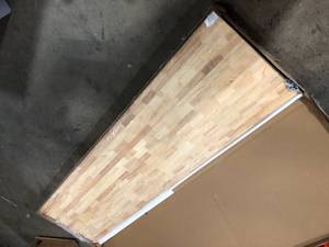 84 in. Solid Wood Work Surface for Heavy Duty Welded Steel Garage Storage System by Husky Customer Returns See Pictures