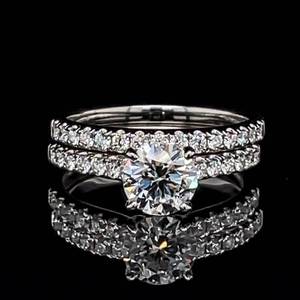 No Reserve 1.60 Carat Diamond Round Brilliant Engagement Wedding Set in 14k White Gold IDEAL CUT VS2-F w IGI Report $9000 Retail VIDEO